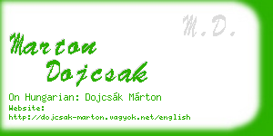 marton dojcsak business card